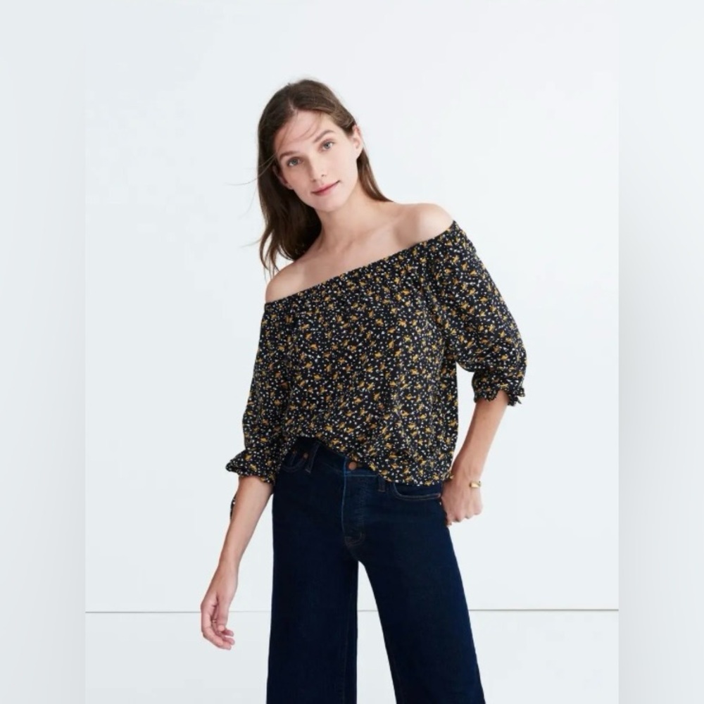 Madewell | Silk Off-the-Shoulder Blouse Size XS